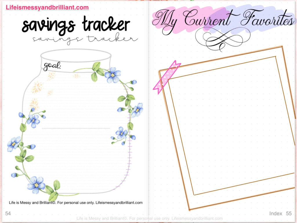 Free Printable Bullet Journal Savings Tracker FREE PRINTABLE TEMPLATES