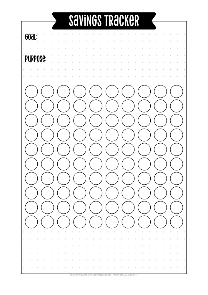 Free Printable Bullet Journal Savings Tracker Free Templates Printable