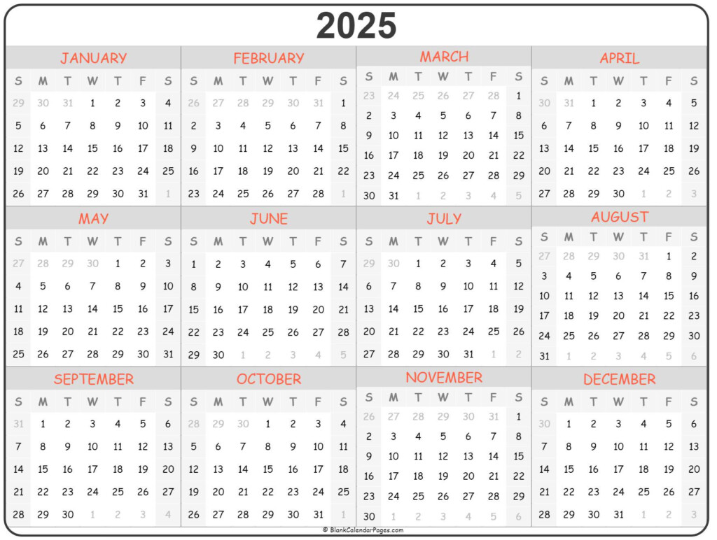 Free Printable Calendar 2025 All Calendar Templates Are Blank And 