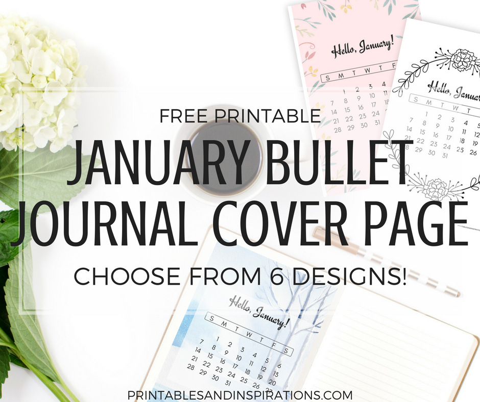 Free Printable January Bullet Journal Cover Designs With January 