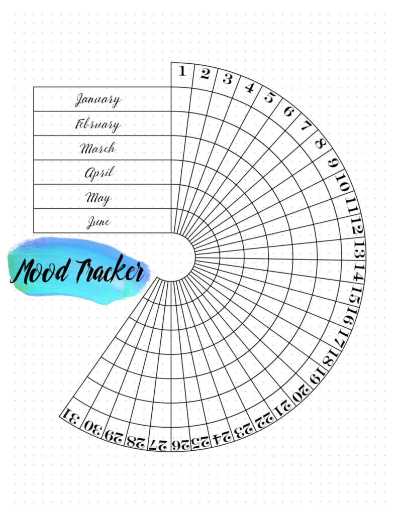 FREE Printable Mood Tracker Bullet Journal 20 Templates