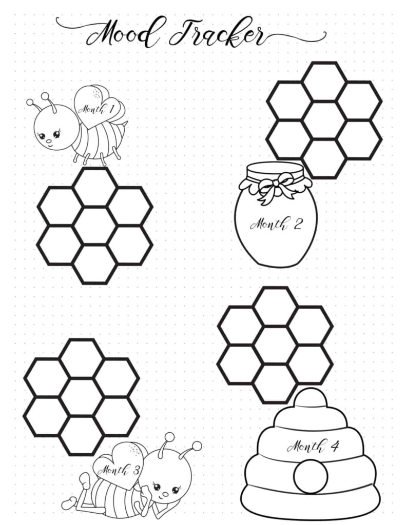 FREE Printable Mood Tracker Bullet Journal 20 Templates