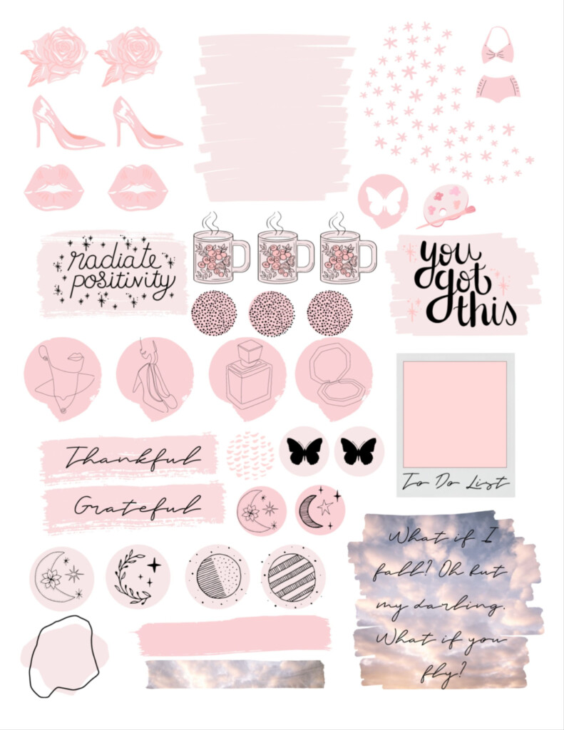 Free Printable Pink Bullet Journal Kit Printable Journal Cards Free 