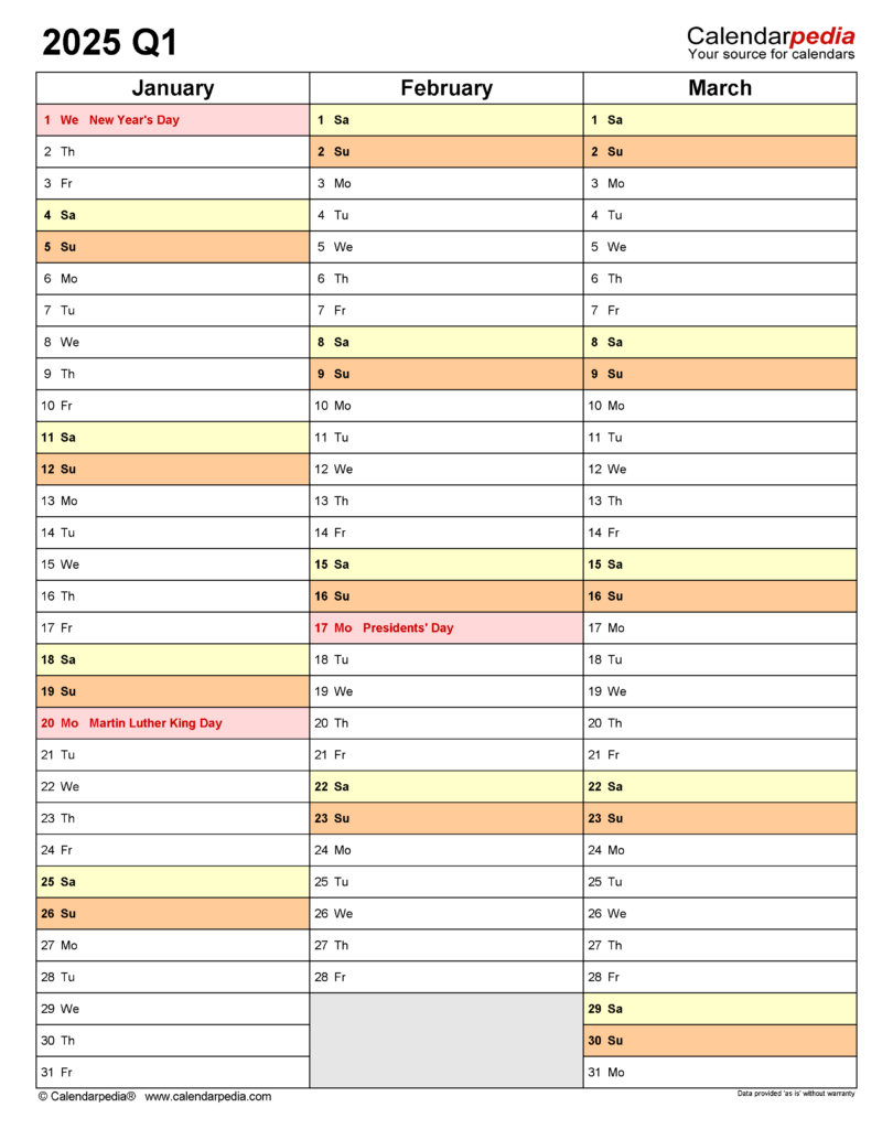 Free Printable Quarterly Calendars 2025 Joshua Cornish