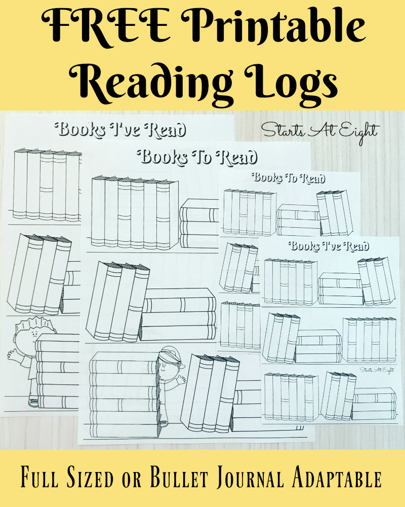 FREE Printable Reading Logs Full Sized Or Adjustable For Your Bullet 