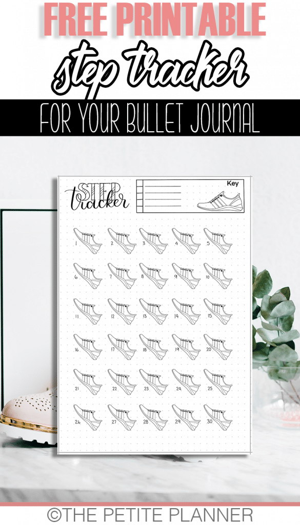 Free Step Tracker Printable Bullet Journal Page The Petite Planner