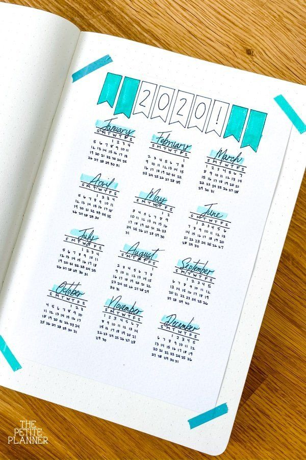 Free Year At A Glance Bullet Journal Printable 2020 Bullet Journal 