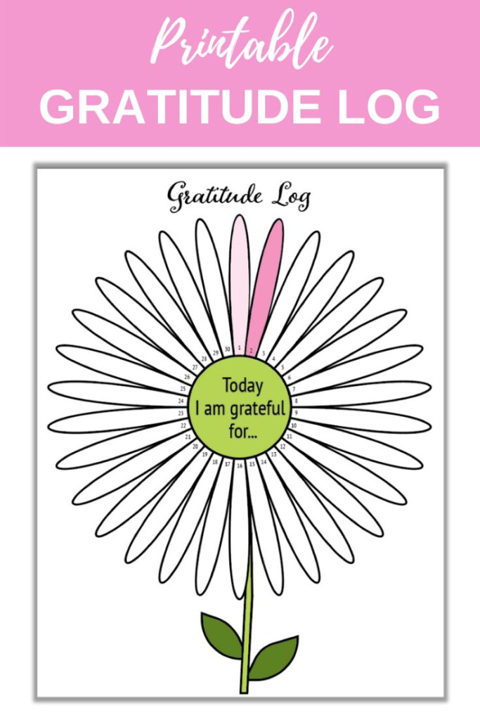 Gratitude Log Printable Gratitude Journal Flower Gratitude Etsy 