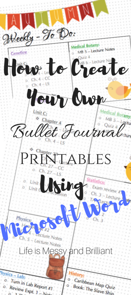 How To Create Bullet Journal Printables Using Microsoft Word Artofit