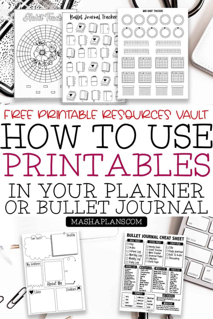 How To Use Bullet Journal Printables Masha Plans