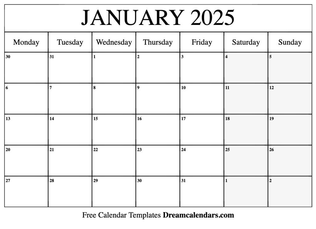 January 2025 Calendar Printable Editable Free Printable Kelsy Valentina