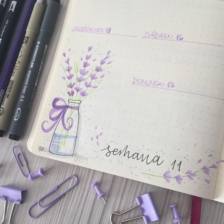 Lavender Themed Weekly Bullet Journal Bujo Lavender Purple Flowers 