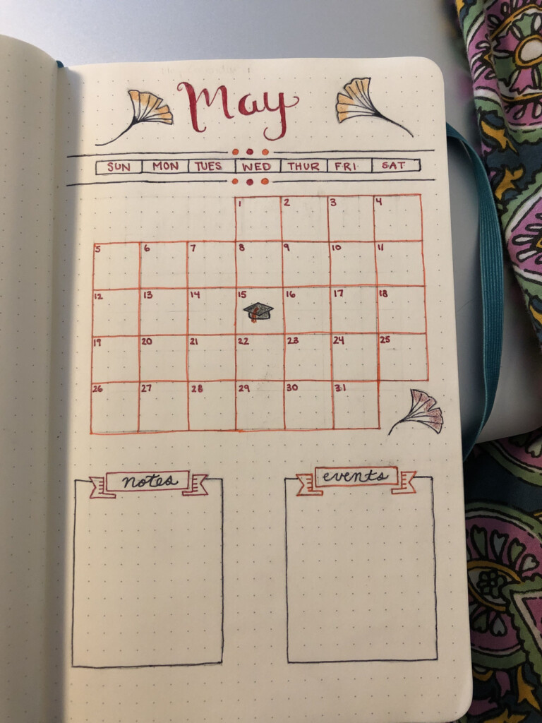 May Bullet Journal Calendar