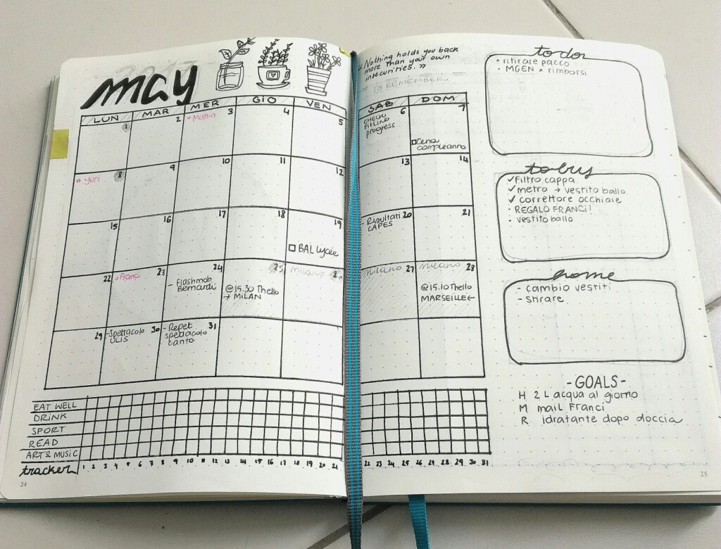 May Bullet Journal Calendar Printable Calendar Collection