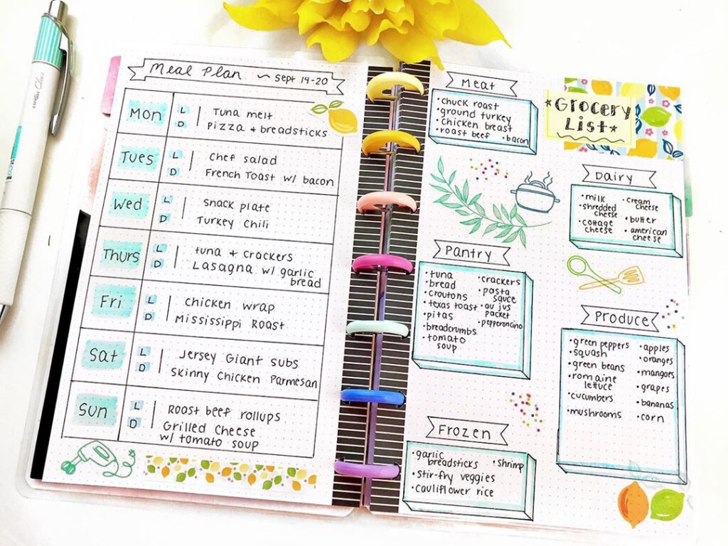 Meal Plan Bullet Journal Printables