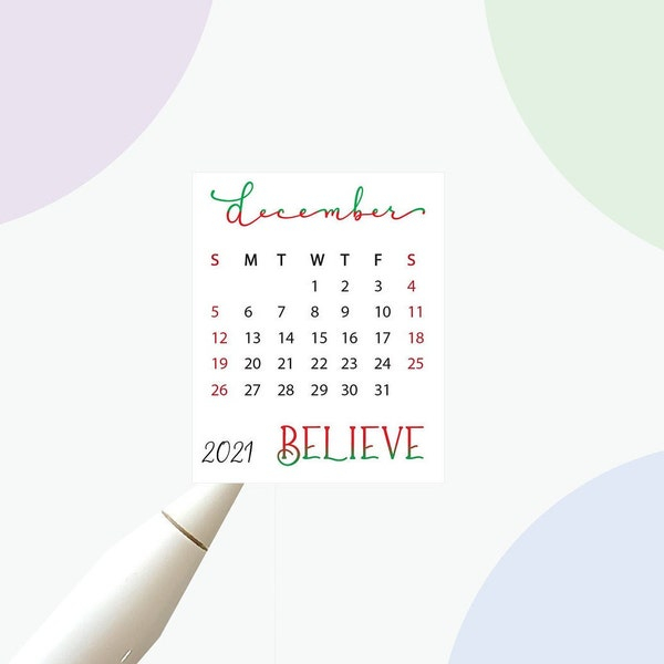 Mini 2025 Calendar Stickers Etsy