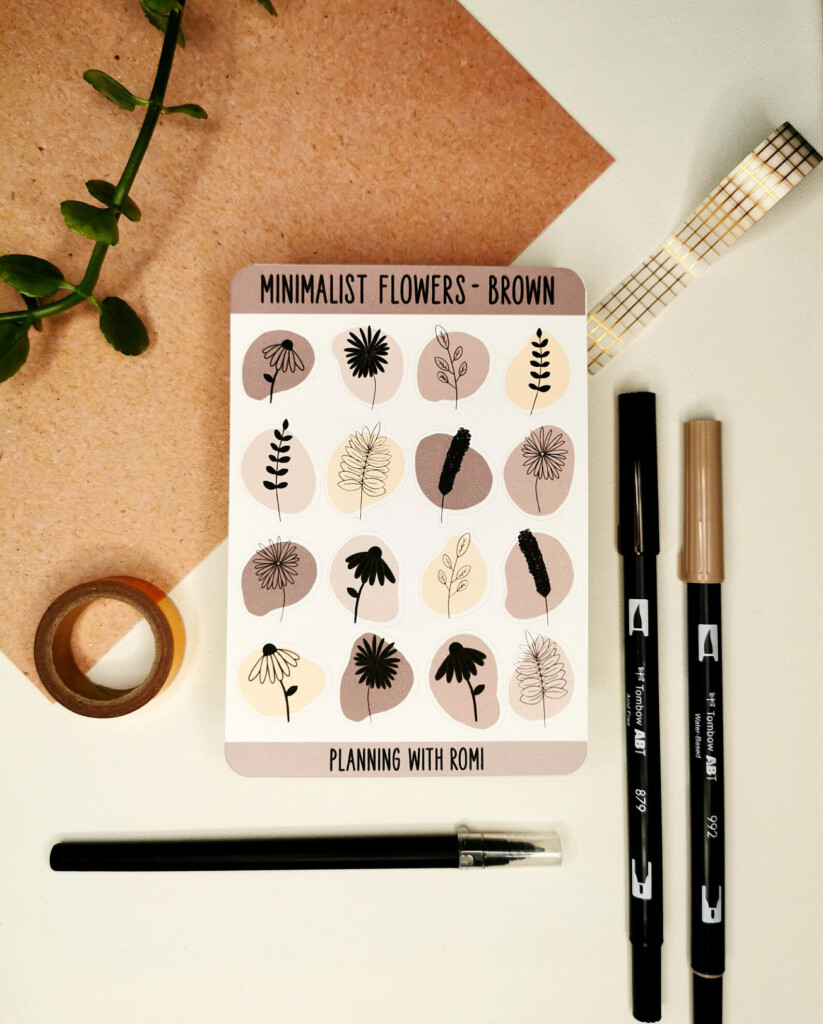 Minimalist Monochrome Bullet Journal Printable Stickers Minimalist 