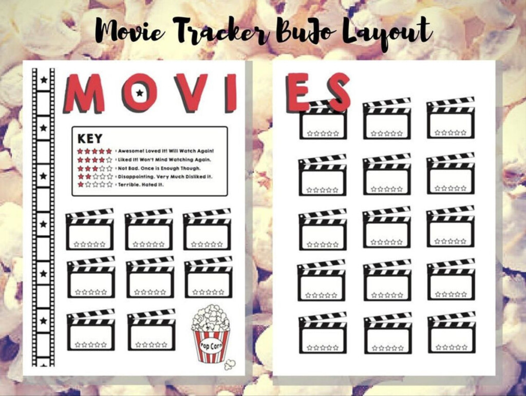 Movie Tracker Bullet Journal Printable