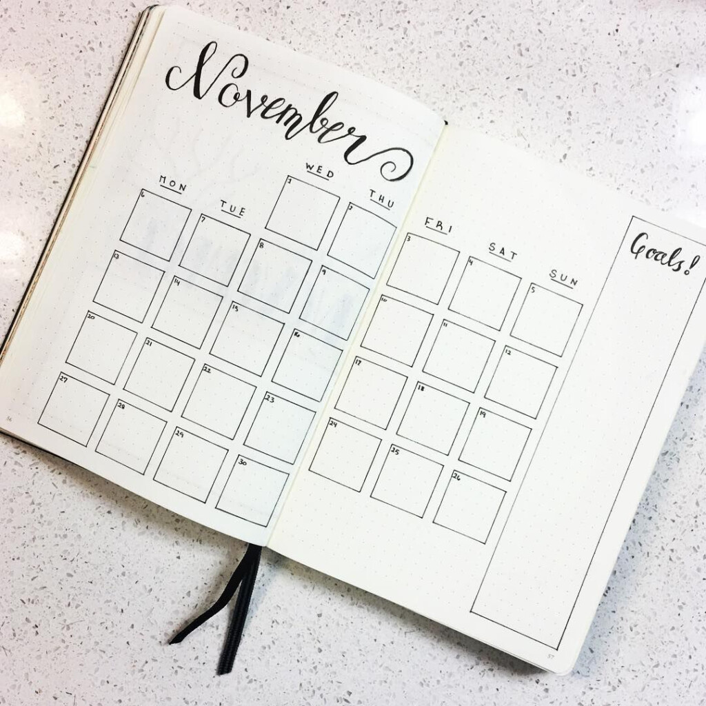 November Bullet Journal Calendar Printable Calendars AT A GLANCE