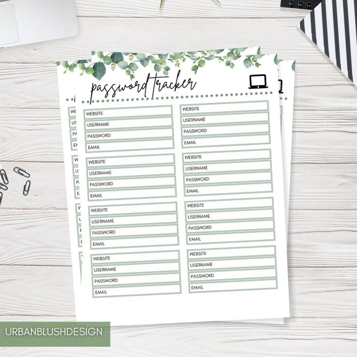 Password Keeper Printable Log Bullet Journal For A4 And A5 Etsy 