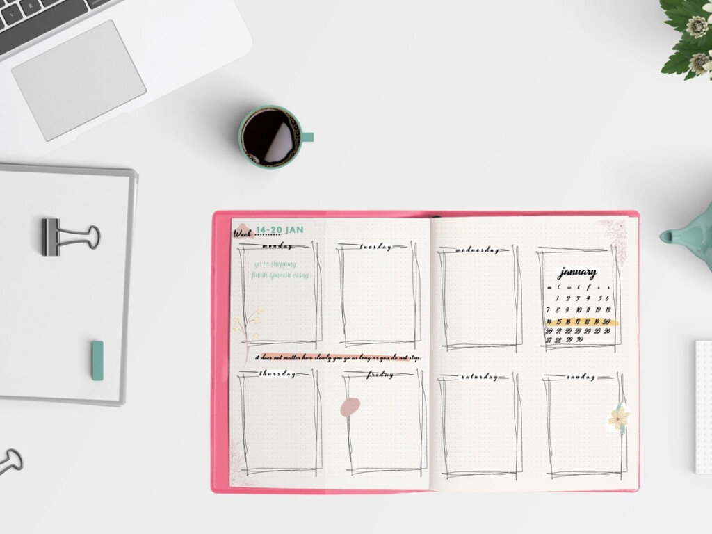 Printable Bullet Journal Pages Weekly Minimal Planner Etsy