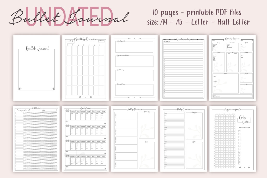 Printable Bullet Journal Planner Bundle Planner Kit PDF 556884 