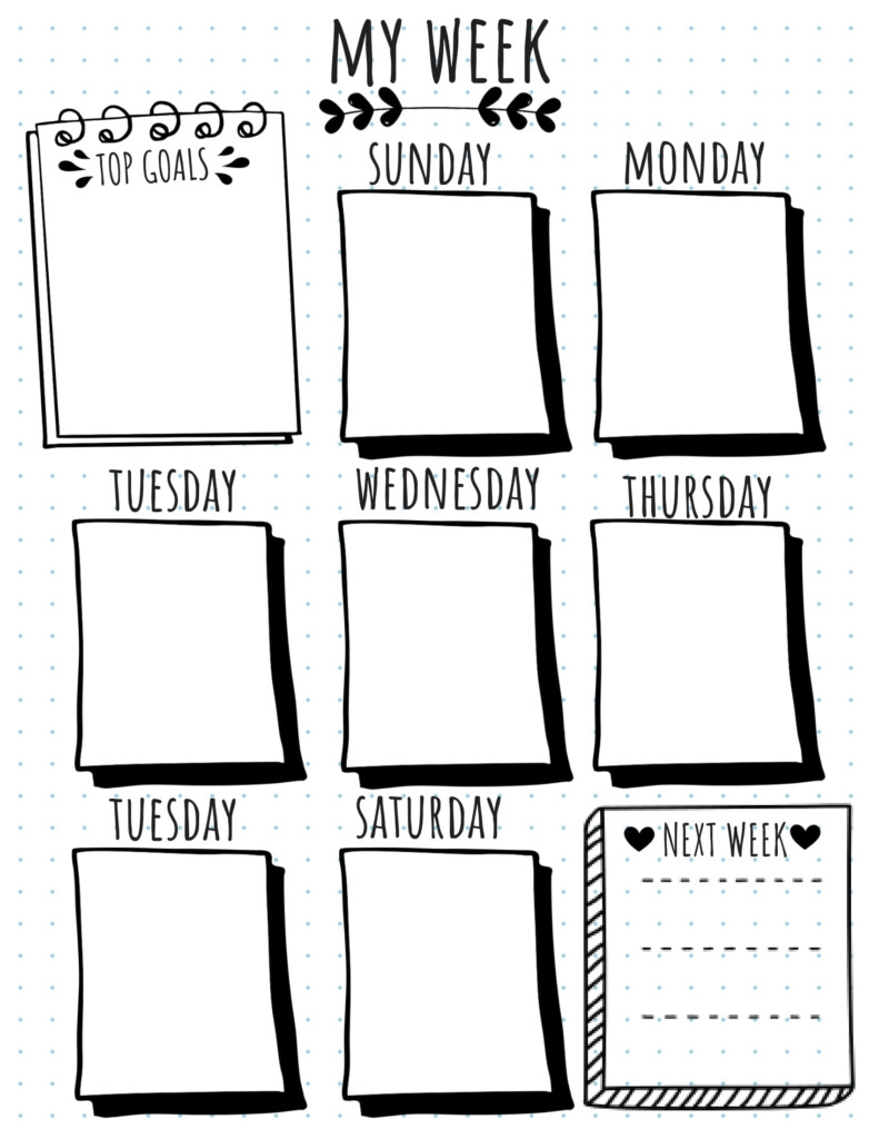 Printable Bullet Journal Template