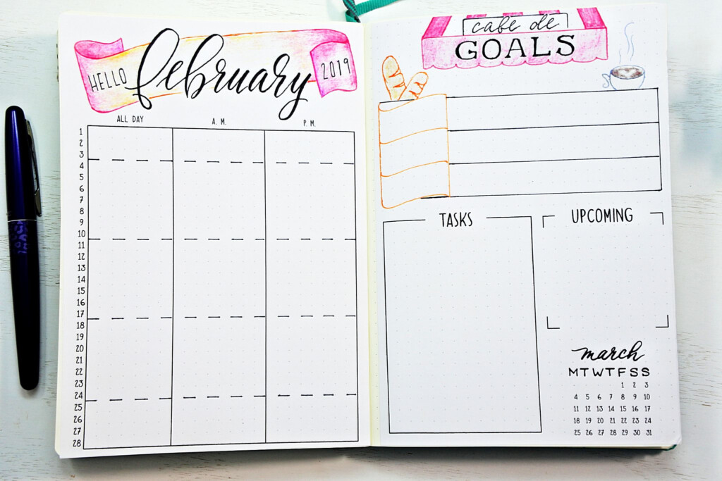 Printable February Bullet Journal Setup Sheena Of The Journal