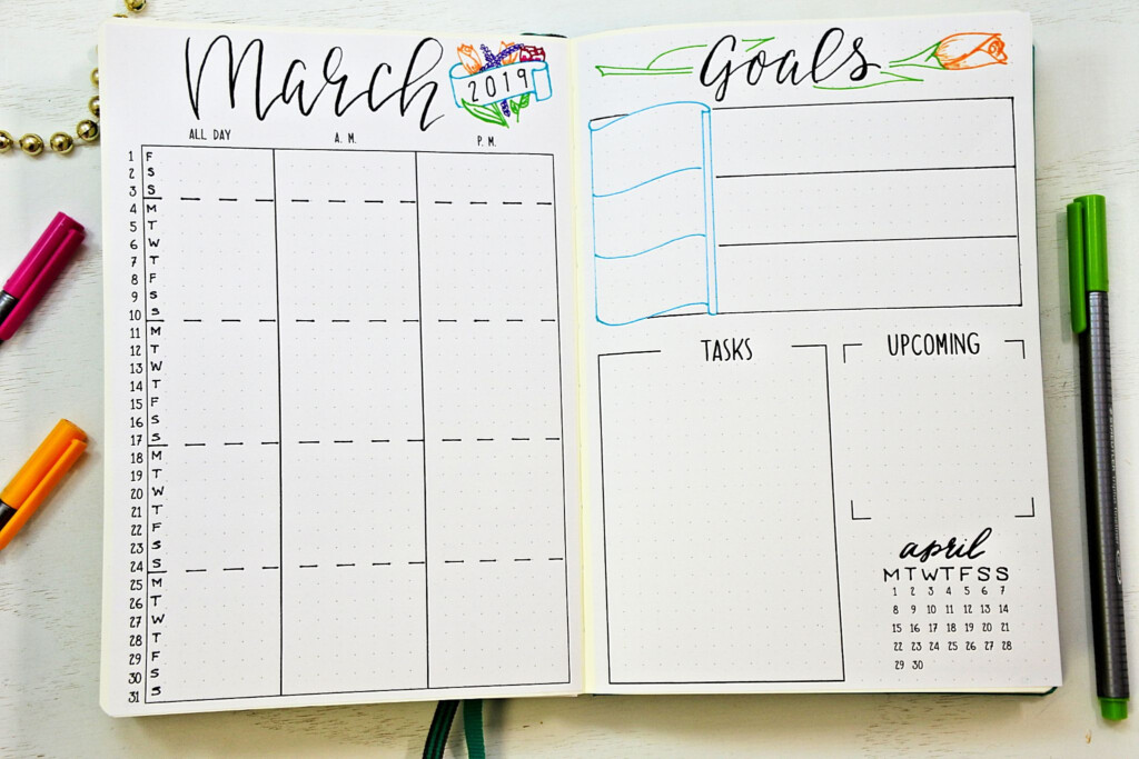 Printable March Bullet Journal Setup Sheena Of The Journal