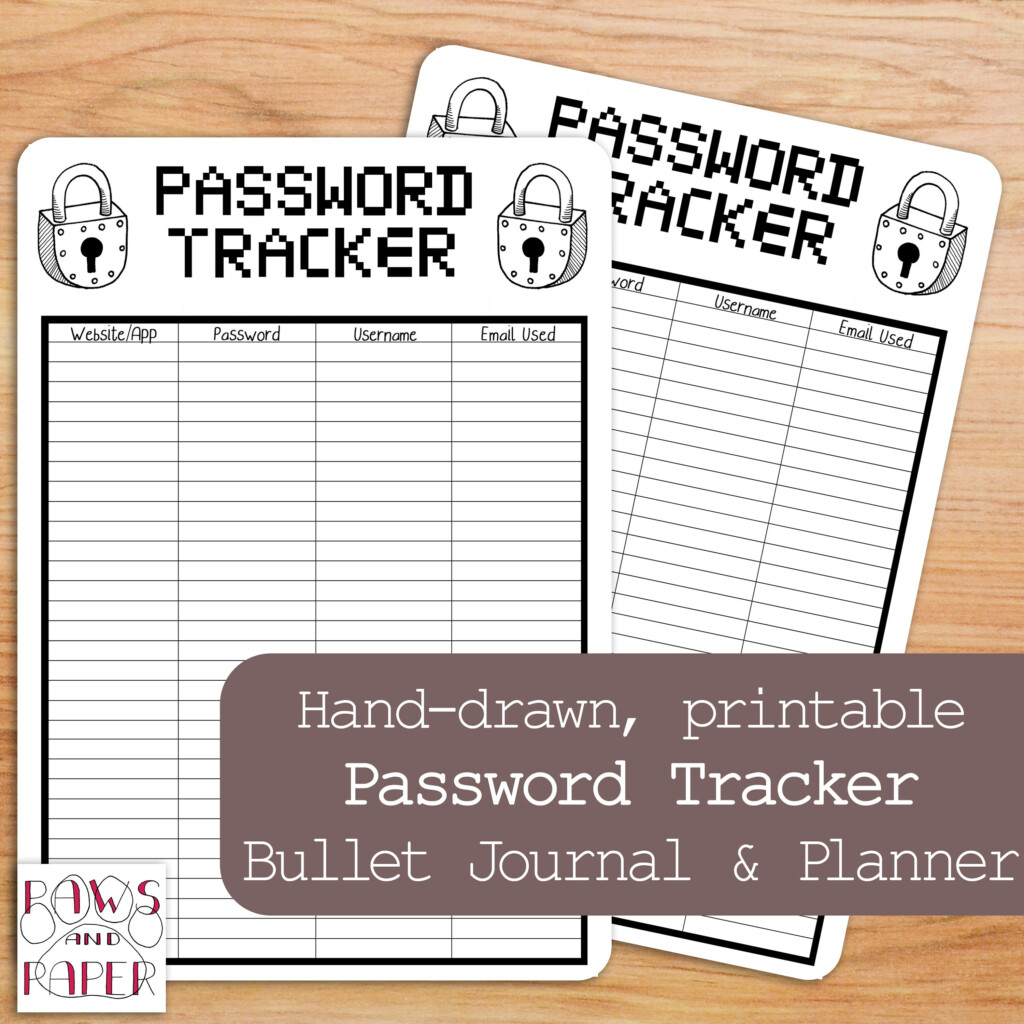 Printable Password Tracker Bullet Journal Planner A5 Etsy UK