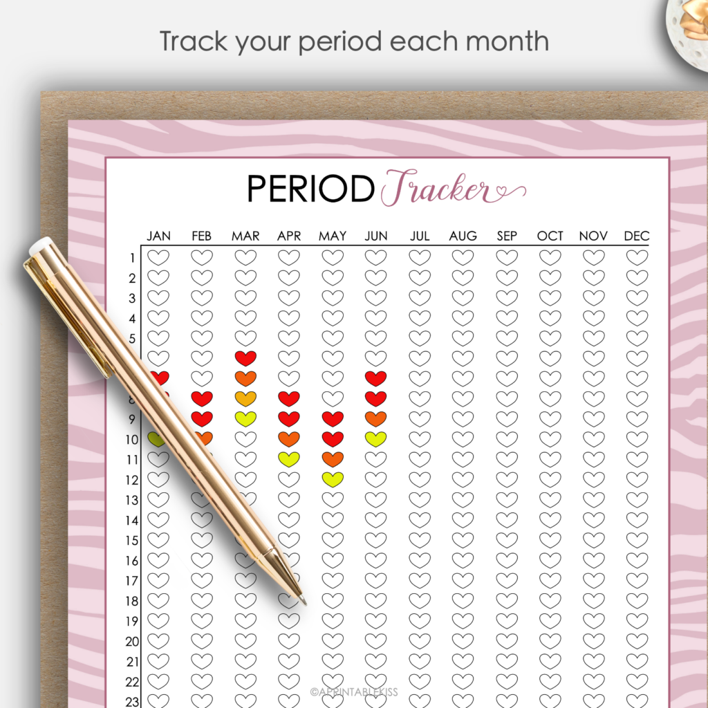 Printable Period Tracker Menstrual Cycle Tracker Period Etsy Bullet 