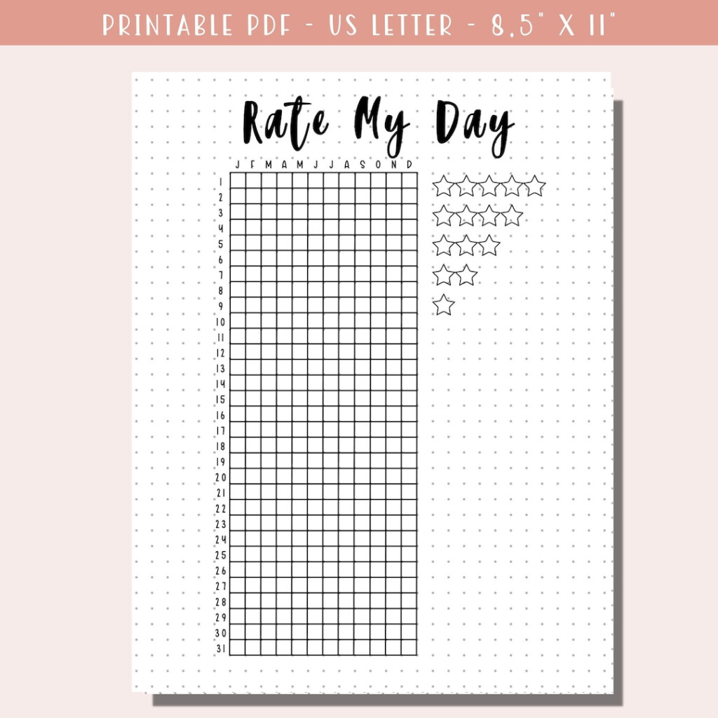 Rate My Day Printable Daily Mood Tracker Printable Mood In Pixels 