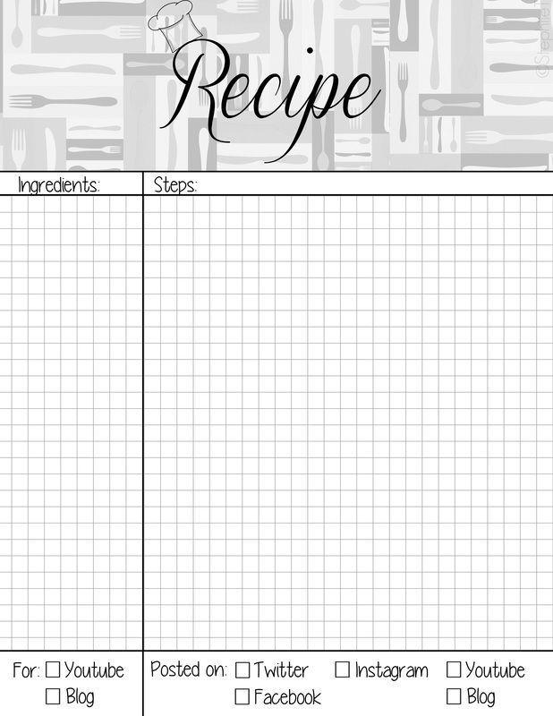 Recipe Book Page Planner Agenda Weekly Template Free Printable For 