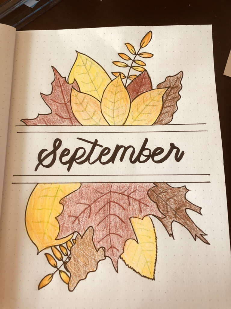 September Bullet Journal Cover Page Printable Templates Free