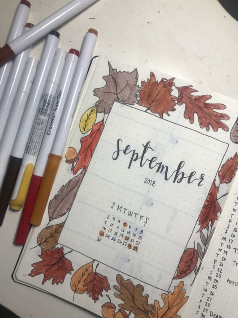 September Cover Page Bullet Journal Printable Templates Free