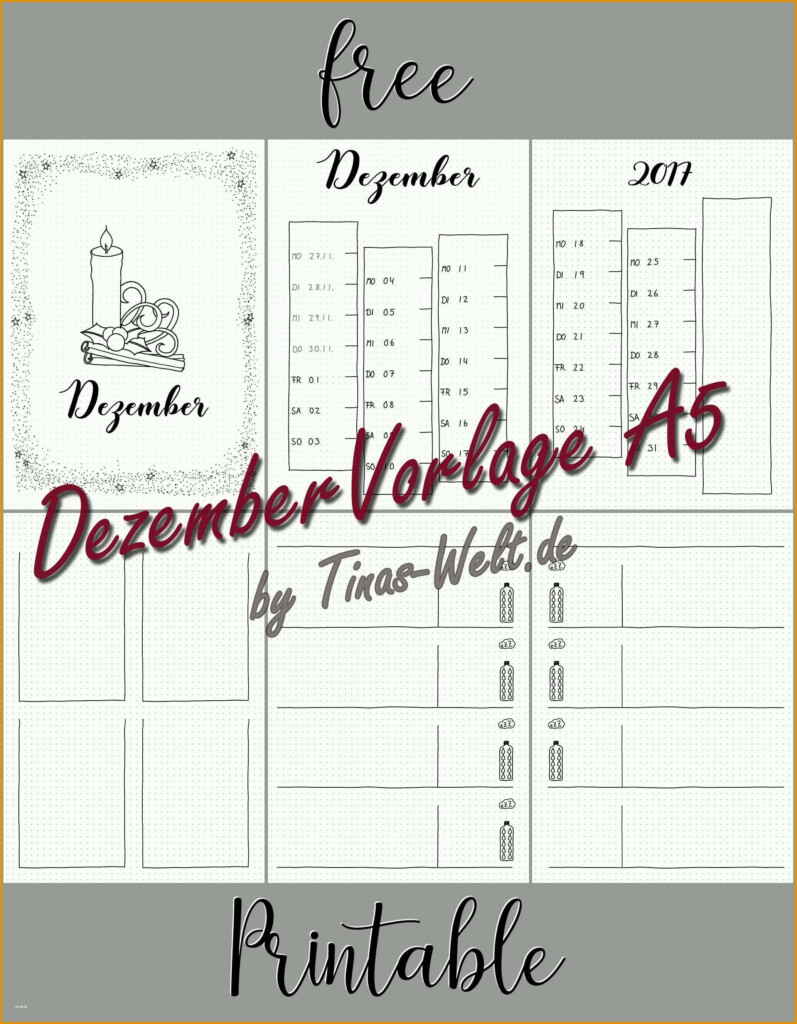 Tolle Bullet Journal Dezember Vorlage Printable Kostenlos Vorlagen 