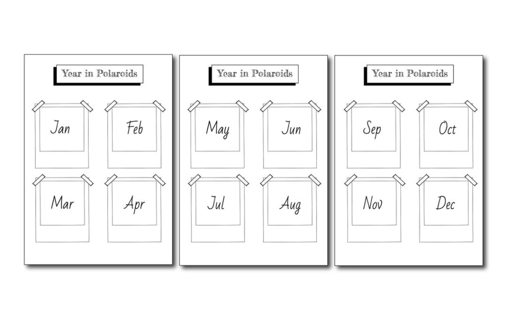 Year In Polaroids Printable Bullet Journal Spread Etsy